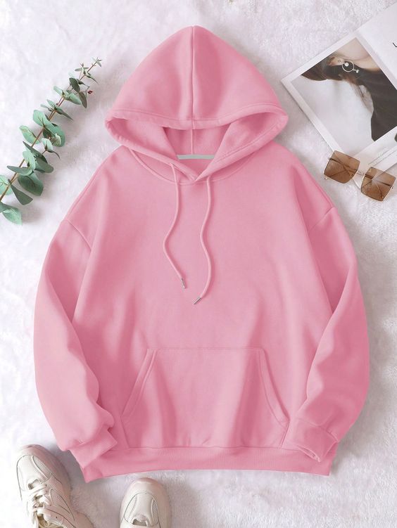 Pink Plain Hoodie