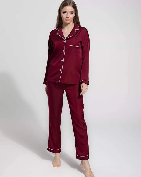 Mehroon Silk Night Wear