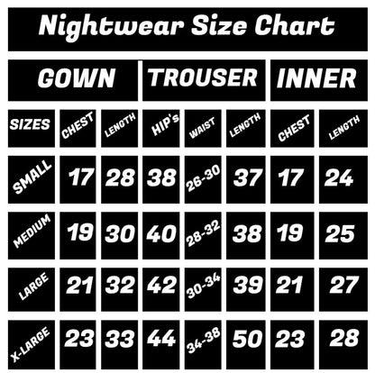 Plain Black 3 Pieces Set Night Wear