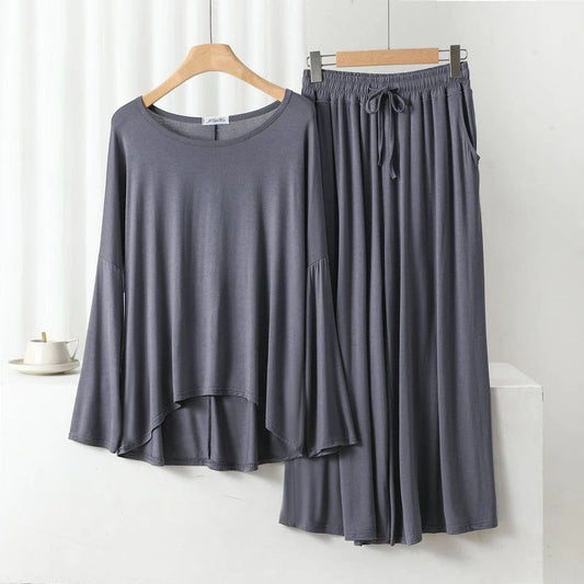Grey Round Neck Shirt and Grey Trouser Night Wear