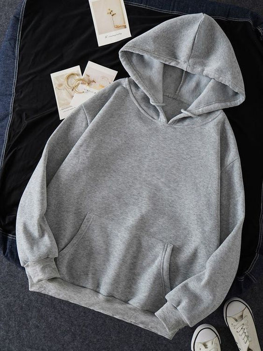 Gray Plain Hoodie