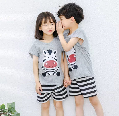Gray Zebra Half Sleeves printed and Short