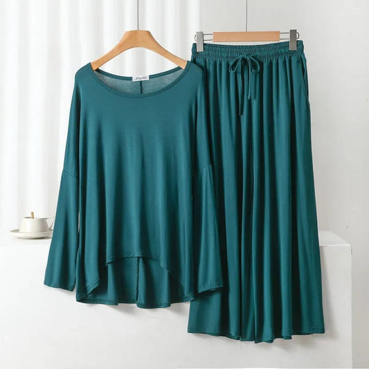 Green Round Neck Shirt and Green Trouser Night Wear