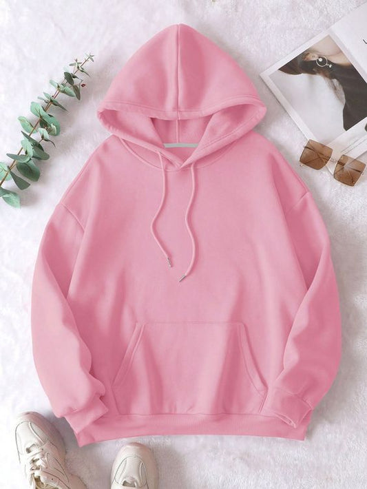 Pink Plain Hoodie