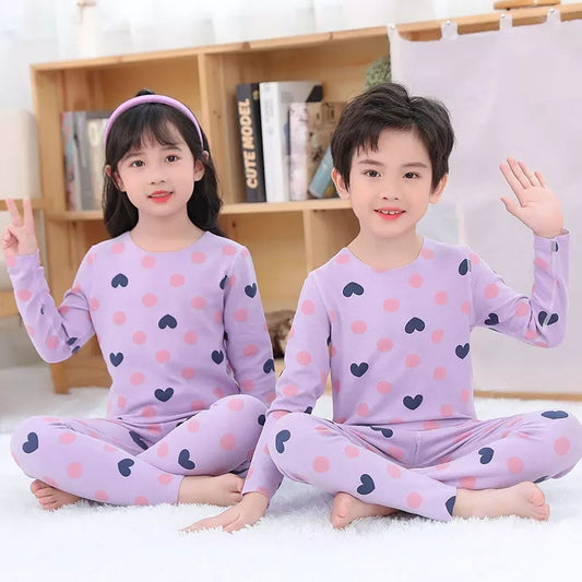 Purple Love Printed Kids Suit