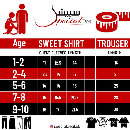 Red Smile Cute Printed Sweatshirt and Black Trouser Kids Track Suit