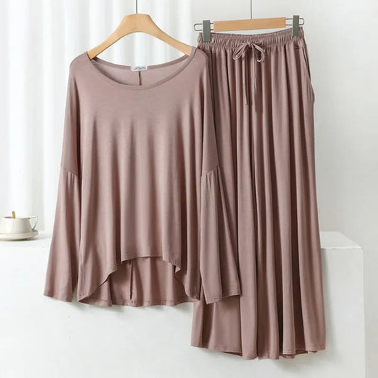 Skin Round Neck Shirt and Skin Trouser Night Wear