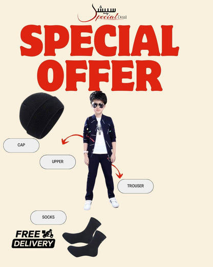 Blue Zipper Tracksuit With Free socks & Winter Cap