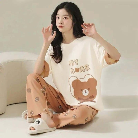 Off White My Bear Printed With Brown Bear Printed Trouser