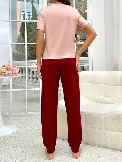 Pink Sleep Half Sleeves Night Wear
